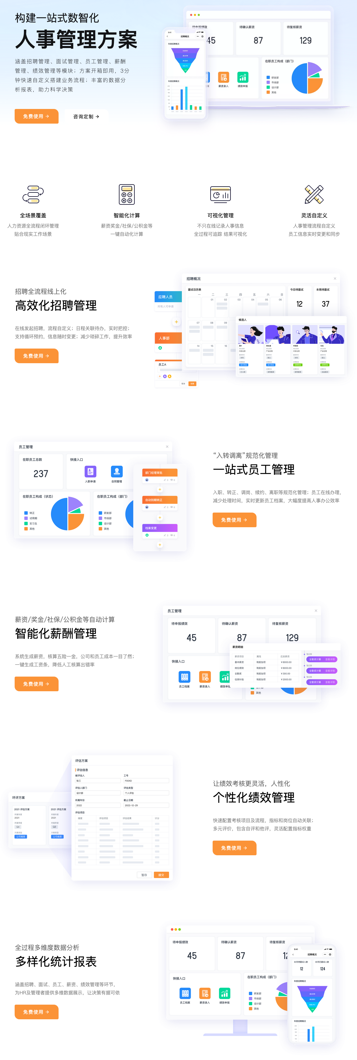 人事管理系统功能展示图1